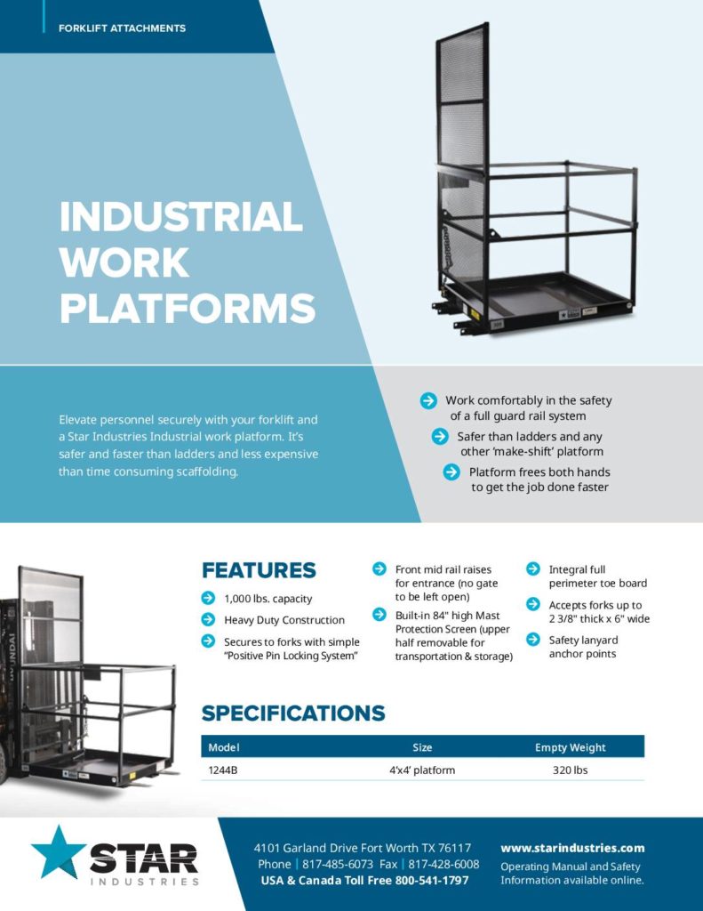 Industrial Work Platforms Product Sheet
