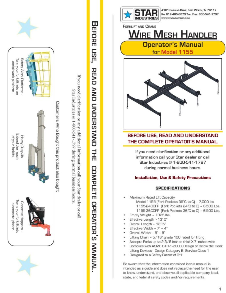 Wire Mesh Handler 1155 - Manual