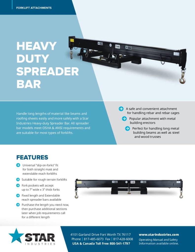 Heavy Duty Spreader Bar - Product Sheet