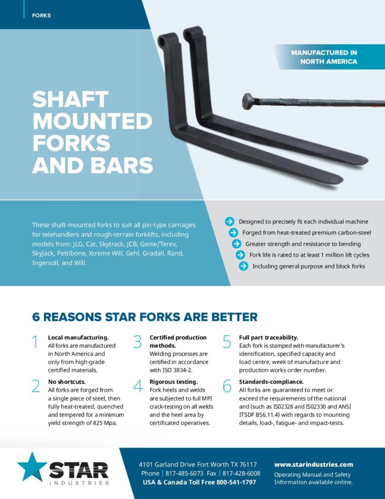 Shaft Mounted Forks and Bars - Product Sheet