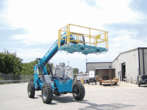 Safety Work Platform Lifting Workers with Telehandler