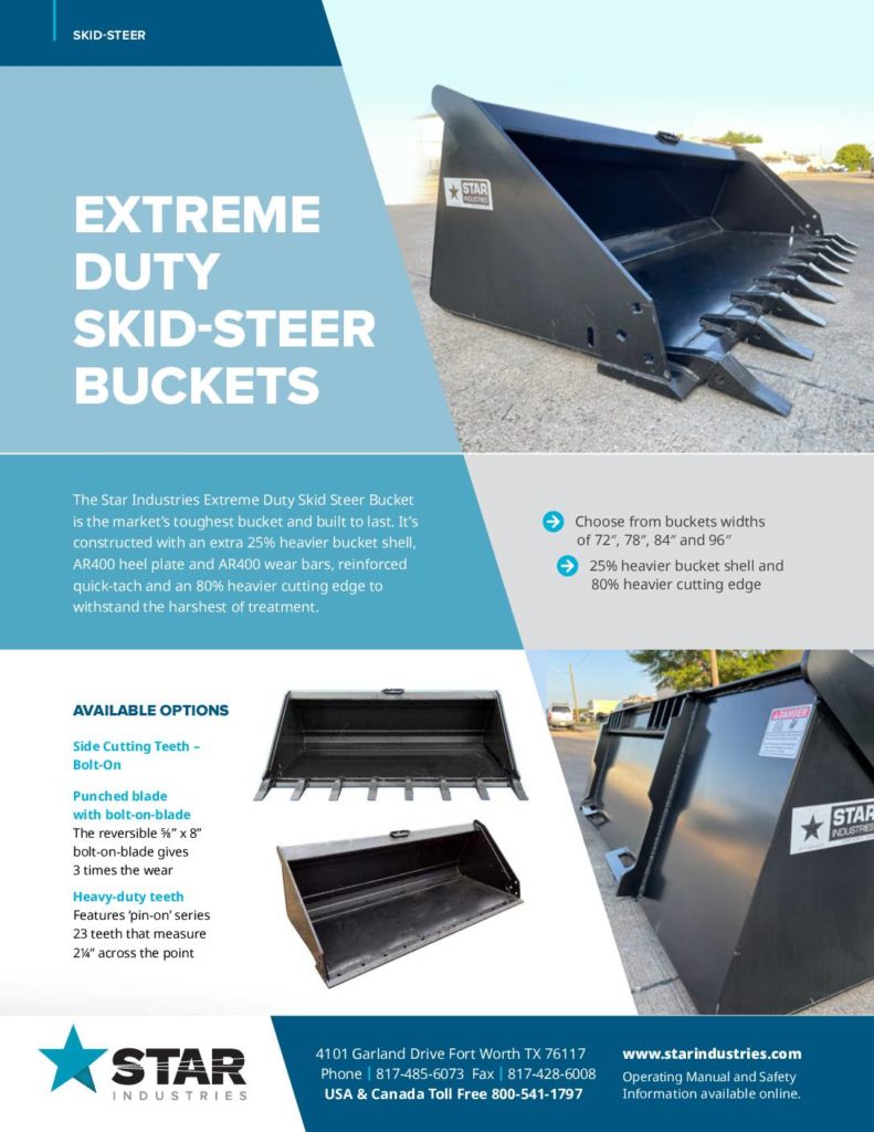Product Sheet - Extreme Duty Skid-Steer Bucket